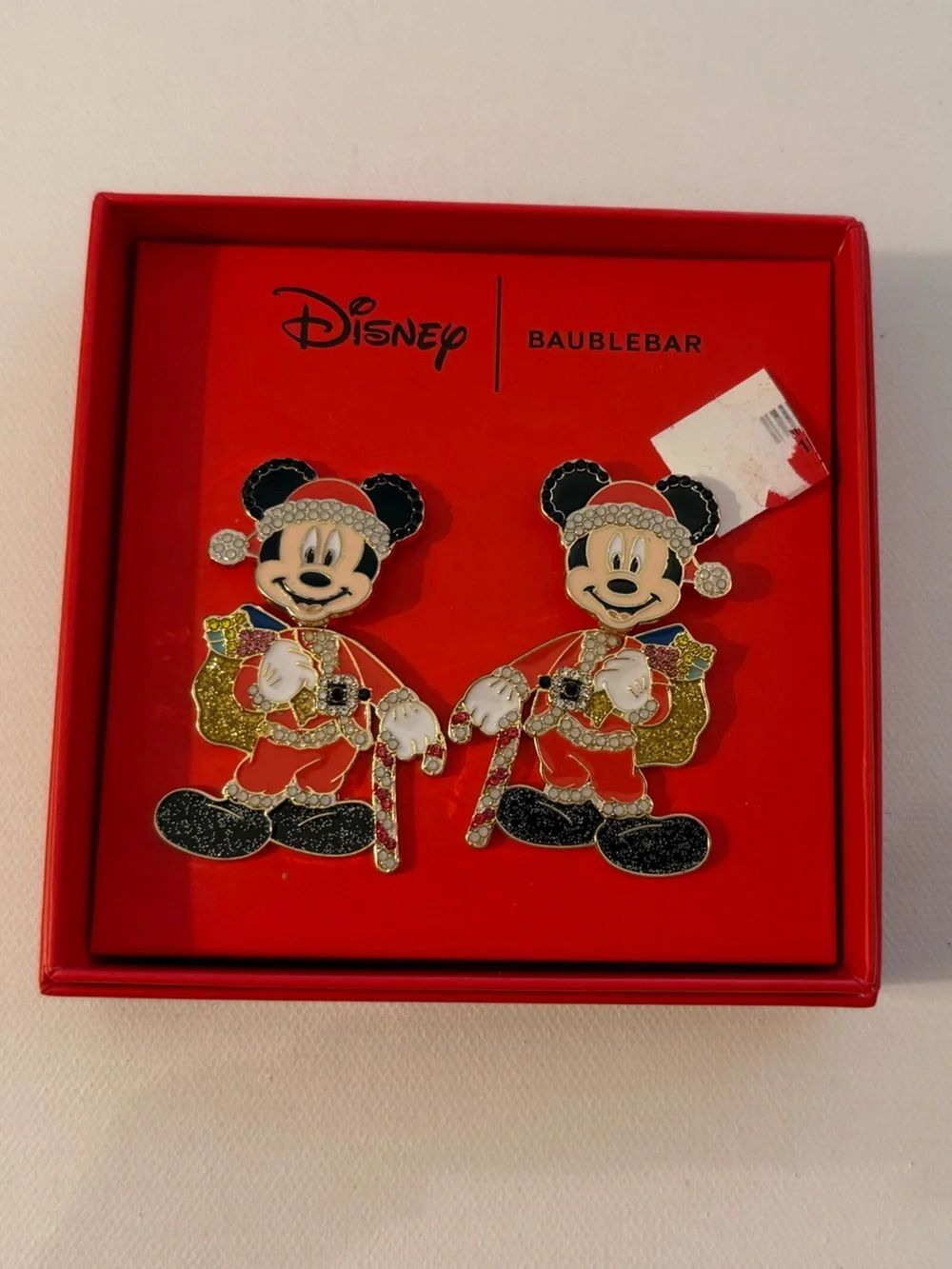 Baublebar x Disney Mickey Mouse Santa Earrings NWT